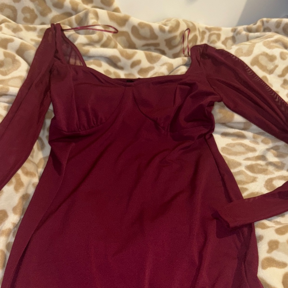 Marshalls Deep Red Long Sleeve Dress